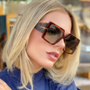 Classic Oversized Square Sunglasses  Leopard Sun Glasses Female Gradient Vintage Big Shades UV400