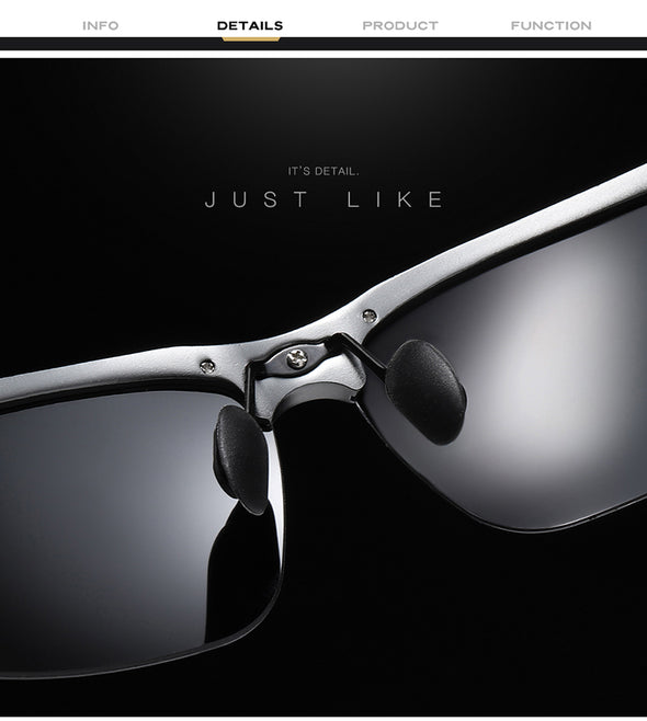 8016 Aluminium Polarized Driving Sunglasses For Men UV400 Protection Glasses Tac Orange Lenses Men New Brand Sunglasses 8016