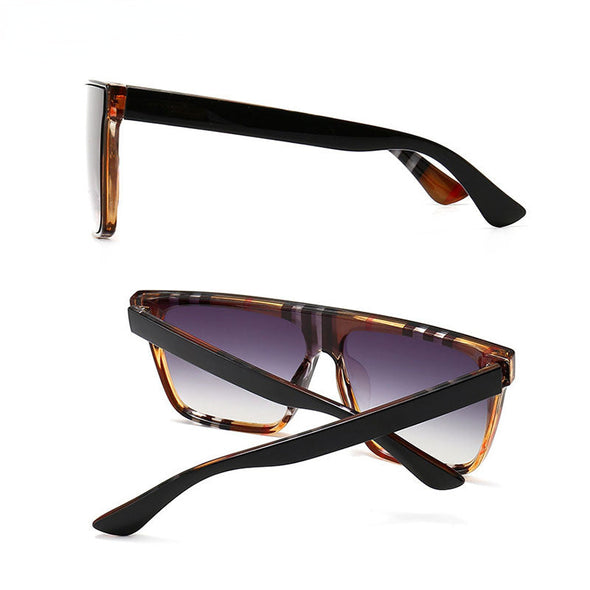 Square Oversized Sunglasses Stripe Men Women Fashion Shades Vintage Glasses