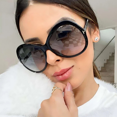 Ladies Oversized Round Cat Eye Sunglasses Ladies  New Retro Gradient Sunglasses Men And Women T-Shaped Big Frame Sunglasses