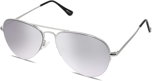 JOLLYNOVA Men's Women's Sunglasses, Classic Semi Rimless Metal Frame SJ1106