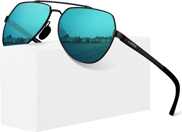 JOLLYNOVA Aviator Sunglasses for Men Women Polarized New Shades Large Metal Frame - UV 400 Protection