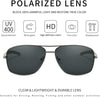 JOLLYNOVA Men's Polarized Square Aviator Sunglasses Durable Metal Frame for Fishing Driving Golf 100% UV Protection