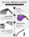 AEVOGUE Polarized Sunglasses For Women And Men Semi Rimless Frame Retro Sun Glasses AE0369
