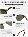 AEVOGUE Polarized Sunglasses For Women And Men Semi Rimless Frame Retro Sun Glasses AE0369