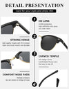 AEVOGUE Polarized Sunglasses For Women And Men Semi Rimless Frame Retro Sun Glasses AE0369