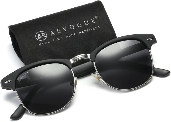 AEVOGUE Polarized Sunglasses For Women And Men Semi Rimless Frame Retro Sun Glasses AE0369