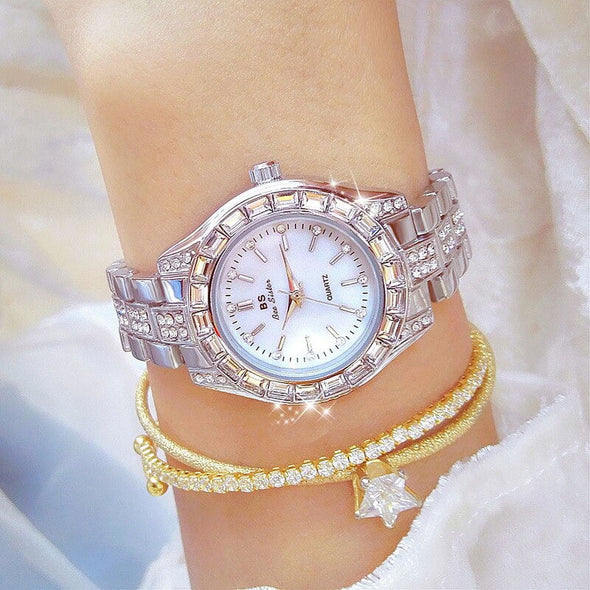 Bee Sister - New Watch Square Diamond Brown Light Luxury Minority Women's Quartz Watch Fashion