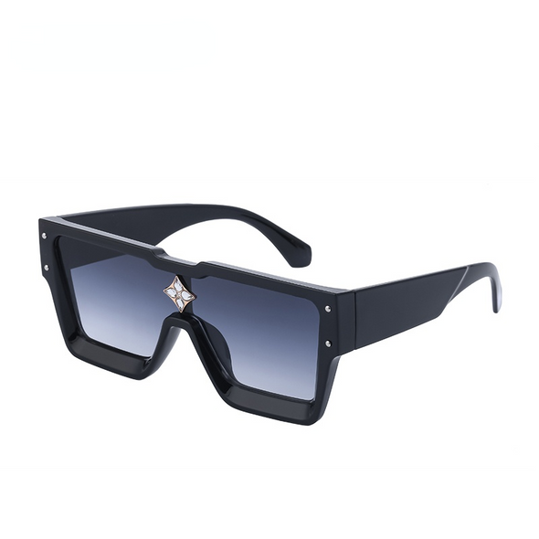 Fashion Vintage Oversized Frame Square Luxury Brand Designer Sunglasses Men Millionaire Diamond Flower Sun Glasses Women