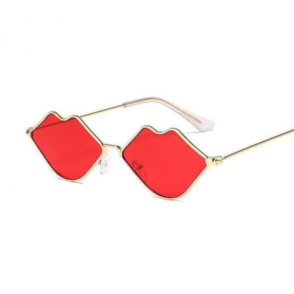 Small Frame Sunglasses Women Retro Lips Mirror Metal Sun Glasses Female Vintage Brand Designer Lunette