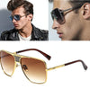 Fashion Metal gradient square frame men's sunglasses brand Design driving sunglasses Vintage sun Glasses