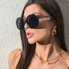 Fashion Round Sunglasses Women Men Luxury Model Leopard Black Style Brand Designer Hollow Decorative Frame Vintage Cool