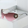 Fashion Brand Designer Y2K Rimless Sunglasses Women For Men 2023 New Trend Sun Glasses Luxury Vintage Punk Metal Star Big Goggle