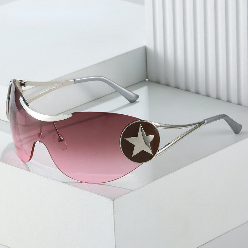 FashionMio Rimless Y2K Sunglasses