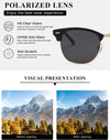 AEVOGUE Polarized Sunglasses For Women And Men Semi Rimless Frame Retro Sun Glasses AE0369