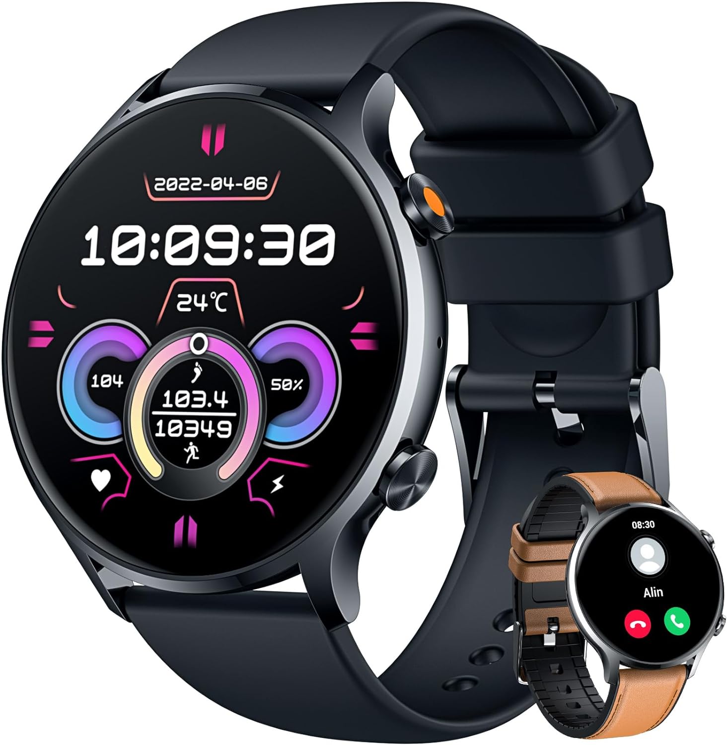 JOLLYNOVA Fitness Watch with Phone Function Waterproof QS40
