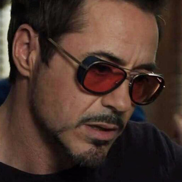 Steampunk ton stark Iron Man 3 sunglasses men brand women mirror designer sun glasses Vintage lens red sunglasses