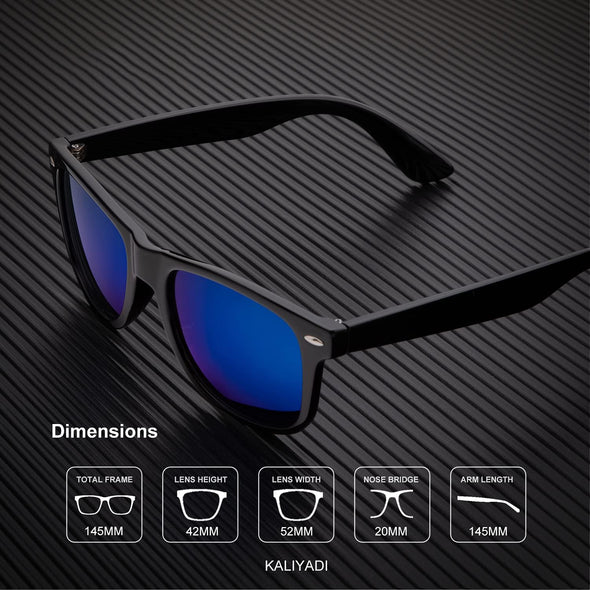 KALIYADI Sunglasses Men Polarized Sunglasses for Men Women Unisex Semi-Rimless Frame Retro Driving Sun Glasses UV Blocking