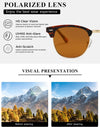 AEVOGUE Polarized Sunglasses For Women And Men Semi Rimless Frame Retro Sun Glasses AE0369