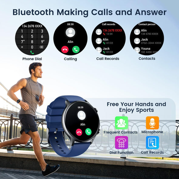 JOLLYNOVA Fitness Watch with Phone Function Waterproof QS40 Smartwatch