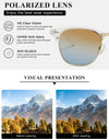 AEVOGUE Polarized Sunglasses For Women And Men Semi Rimless Frame Retro Sun Glasses AE0369