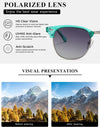 AEVOGUE Polarized Sunglasses For Women And Men Semi Rimless Frame Retro Sun Glasses AE0369