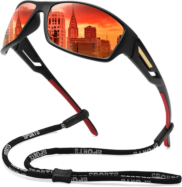 JOLLYNOVA Polarized Sports Sunglasses for Men Women Wrap Around Driving Cycling Fishing Sunglasses UV400 Protection