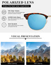 AEVOGUE Polarized Sunglasses For Women And Men Semi Rimless Frame Retro Sun Glasses AE0369