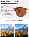 AEVOGUE Polarized Sunglasses For Women And Men Semi Rimless Frame Retro Sun Glasses AE0369
