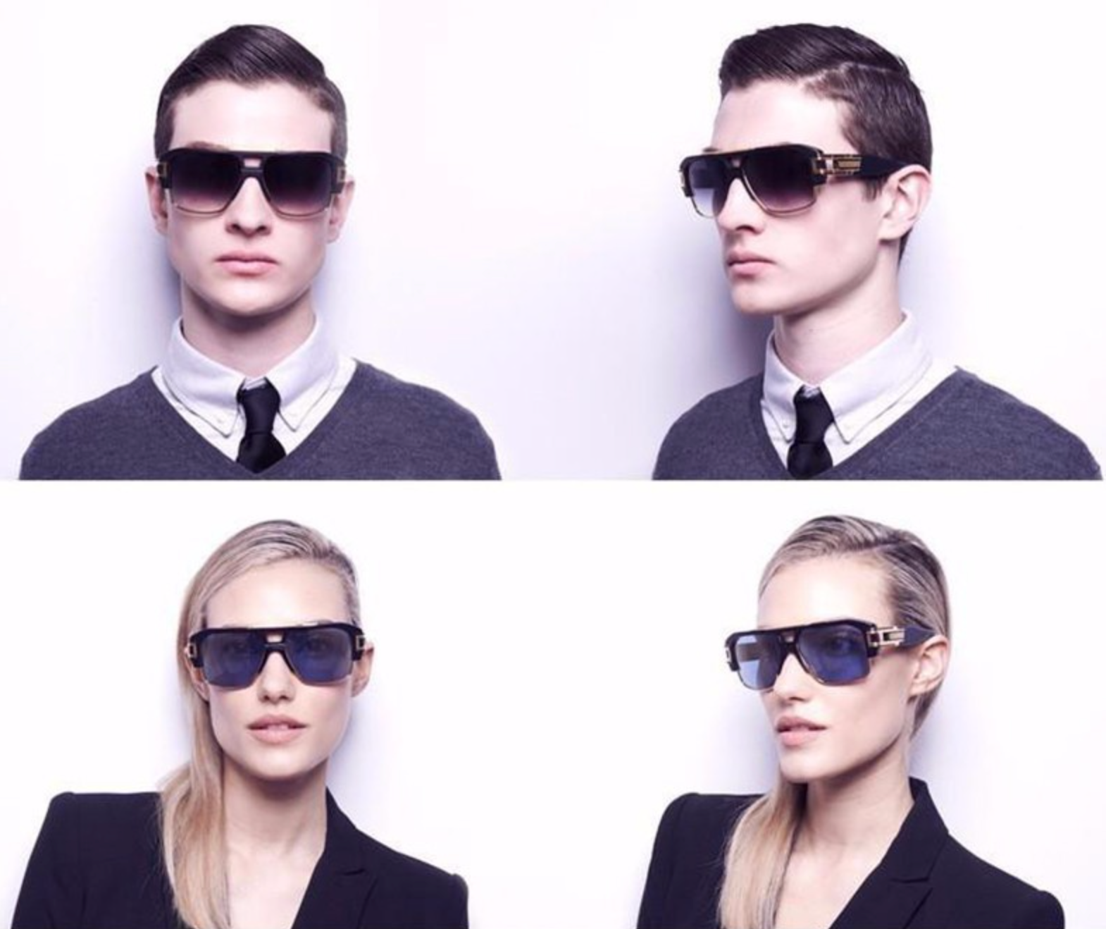 Retro Oversized Square Polarized Sunglasses for Women Men Vintage Dou –  Jollynova