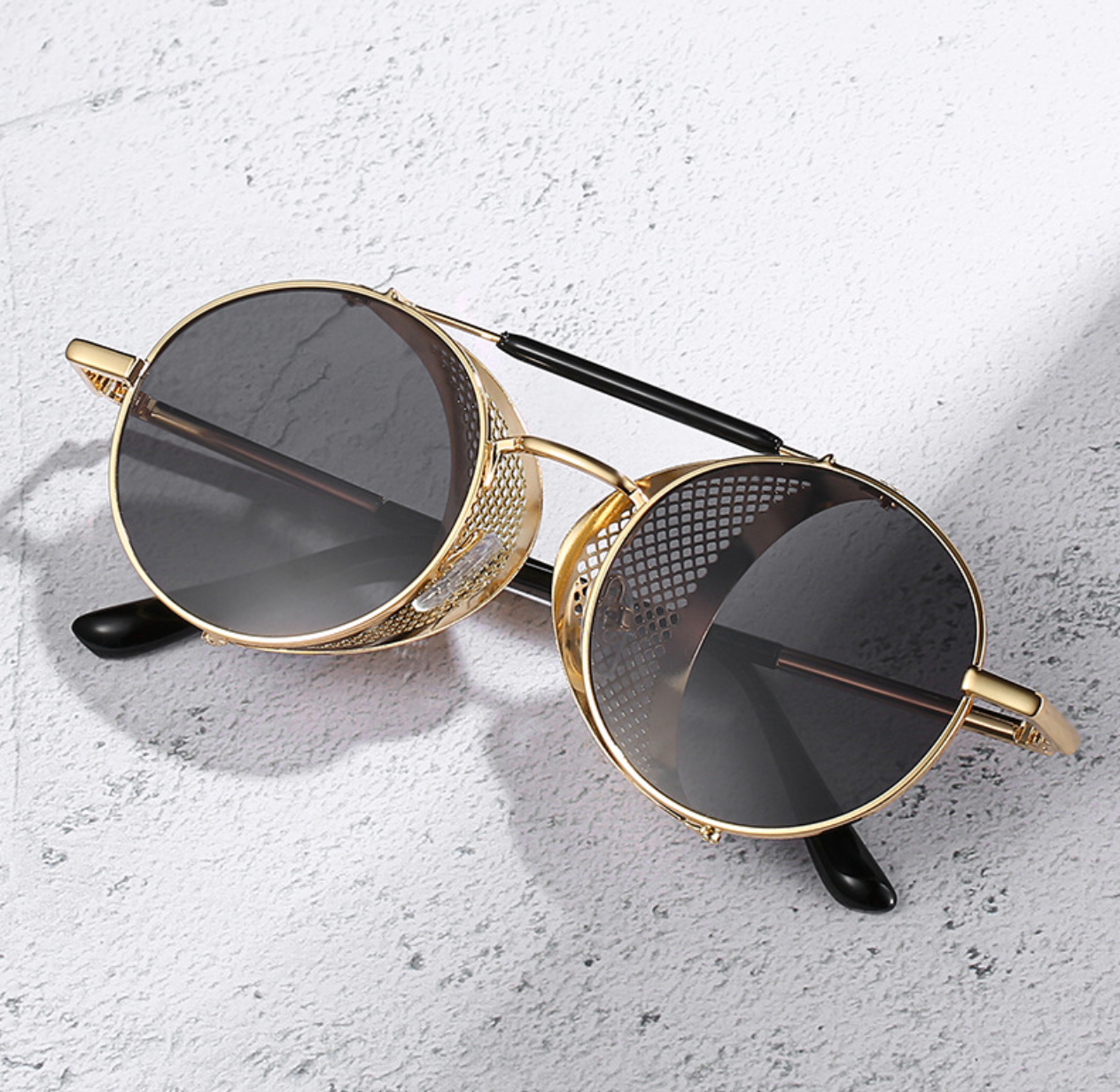 Classic Round Steampunk Sunglasses Men 2022 Fashion Vintage Metal Stea –  Jollynova