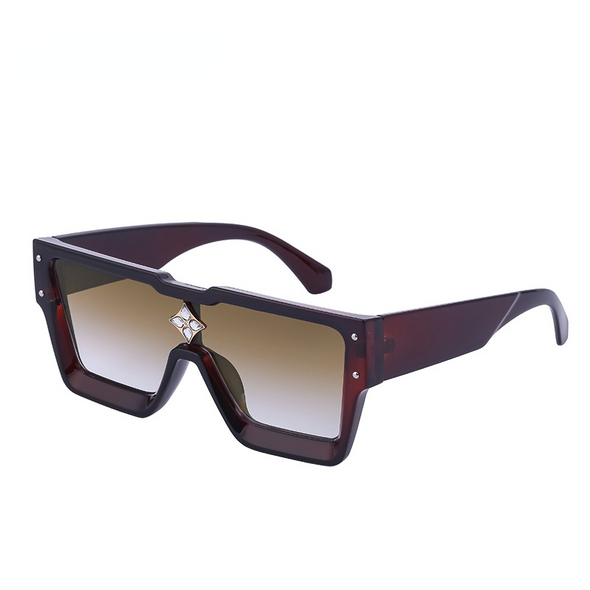Fashion Vintage Oversized Frame Square Luxury Brand Designer Sunglasses Men Millionaire Diamond Flower Sun Glasses Women
