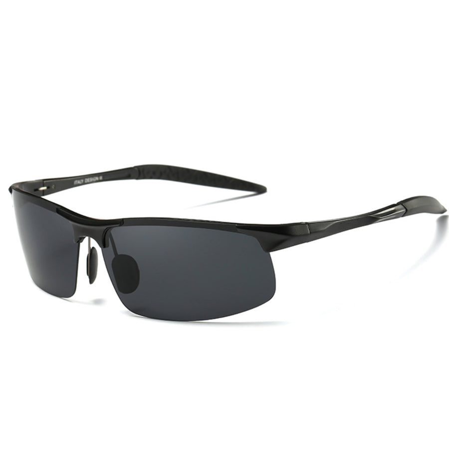 Driving Polarized Men's Aluminum Sunglasses Blue Mirror Lens