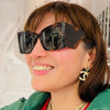 Oversized Cat Eye Sunglasses Women 2023 New Fashion Luxury Brand Big Frame Square Punk Sun Glasses Ladies Trendy Cat-Eye Eyewear