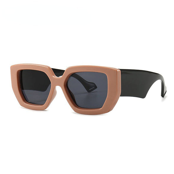 New Luxury Brand Wide Leg Square Sunglasses For Women Vintage Gradient Elegant Black Leopard Sun Glasses Men Hip Hop Shades