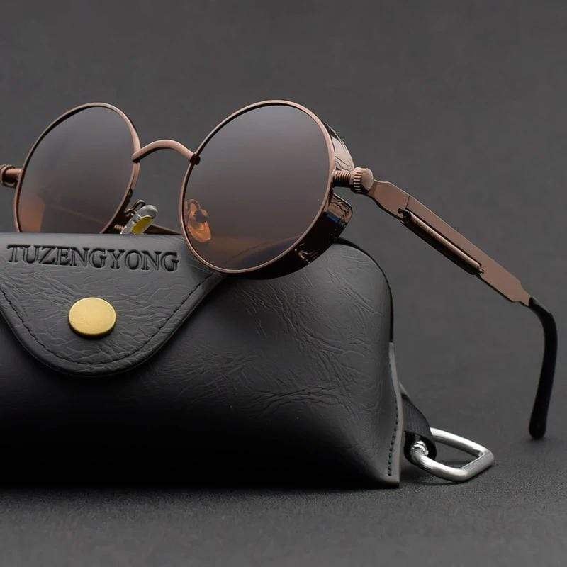 Men's Classic Round Steampunk Sunglasses