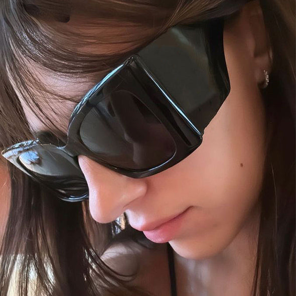 Oversized Cat Eye Sunglasses Women 2023 New Fashion Luxury Brand Big Frame Square Punk Sun Glasses Ladies Trendy Cat-Eye Eyewear
