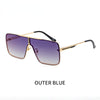 Oversized Sunglasses Men Luxury Brand Designer One Piece Mental Frame Square Sun Glasses For Man Vintage Lentes