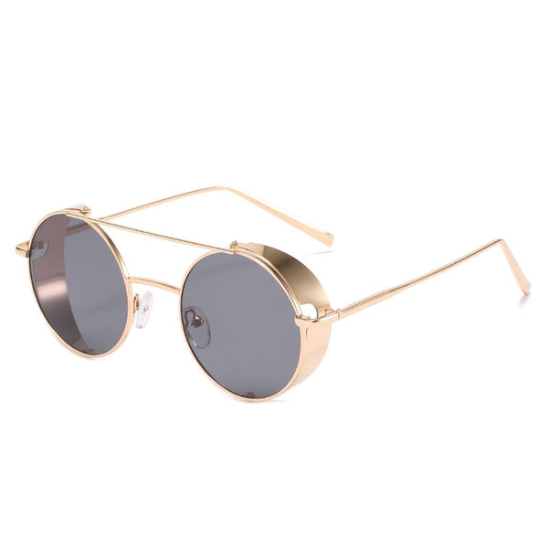 Classic Round Steampunk Sunglasses Men 2022 Fashion Vintage Metal Steam Punk Sun Glasses Male