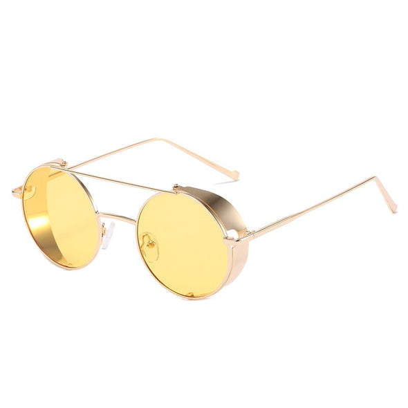 Classic Round Steampunk Sunglasses Men 2022 Fashion Vintage Metal Steam Punk Sun Glasses Male