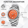 JOLLYNOVA Watch for Men Analog Quartz Wristwatches Waterproof Chronograph Watches Stainless Steel Band