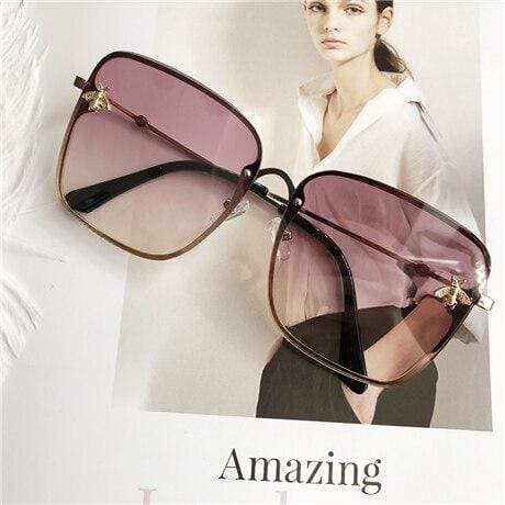 New Square Sunglasses Women Mirror Vintage Insect decoration Sun Glasses