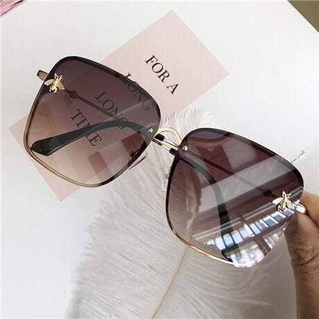 New Square Sunglasses Women Mirror Vintage Insect decoration Sun Glasses