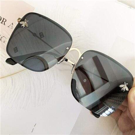 New Square Sunglasses Women Mirror Vintage Insect decoration Sun Glasses