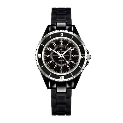 Bee Sister - New Chain Watch Light Luxury Black and White Ceramic Classic Women's Watch Quartz Watch Popular Fashion