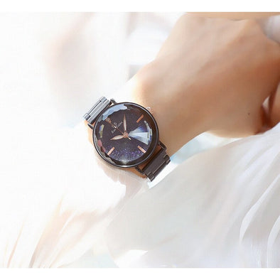 Bee Sister - New Starry Sky Dial Watch Chain Watch Women's Watch Full of Diamonds Quartz Watch Popular Fashion Steel Belt