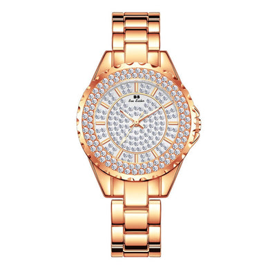 Bee Sister - New Style Chain Watch Light Luxury Pink Full Diamond Women's Watch Quartz Watch Popular Fashion