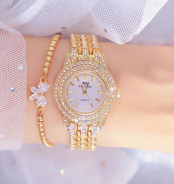Bee Sister - New Watch Chain Women's Watch Full of Diamonds Quartz Watch Popular Fashion 1578