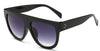 Black leopard Sunglasses Trendy Big Vintage Flat Top Sunglasses Women Rivet Shades Sun Glasses For Men Female UV400 Eyewear