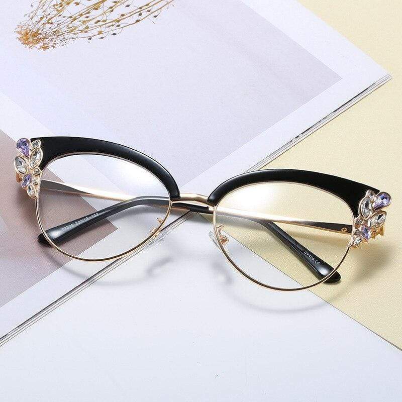 Vintage Glasses Clear Lens Blue Light Blocking Cat Eye Frame for Women and  Men Black Frame 